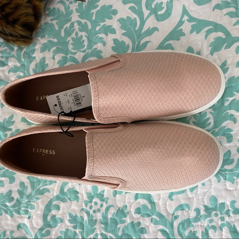 Express snake skin slip on sneakers
